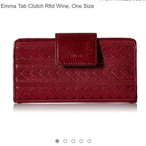 Fossil Emma Tab Clutch RFID - Wine